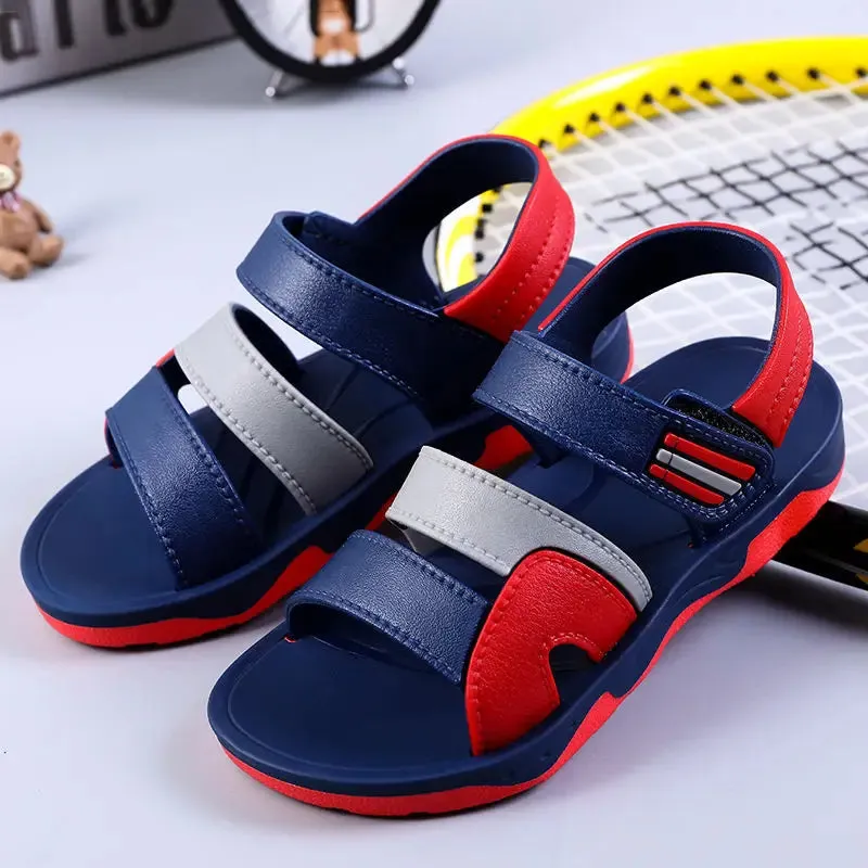 2019 New Boys Sandals for Children Beach Shoes Summer Mixed Color Non-slip Fashion Kids Sports Casual Student Leather Sandals