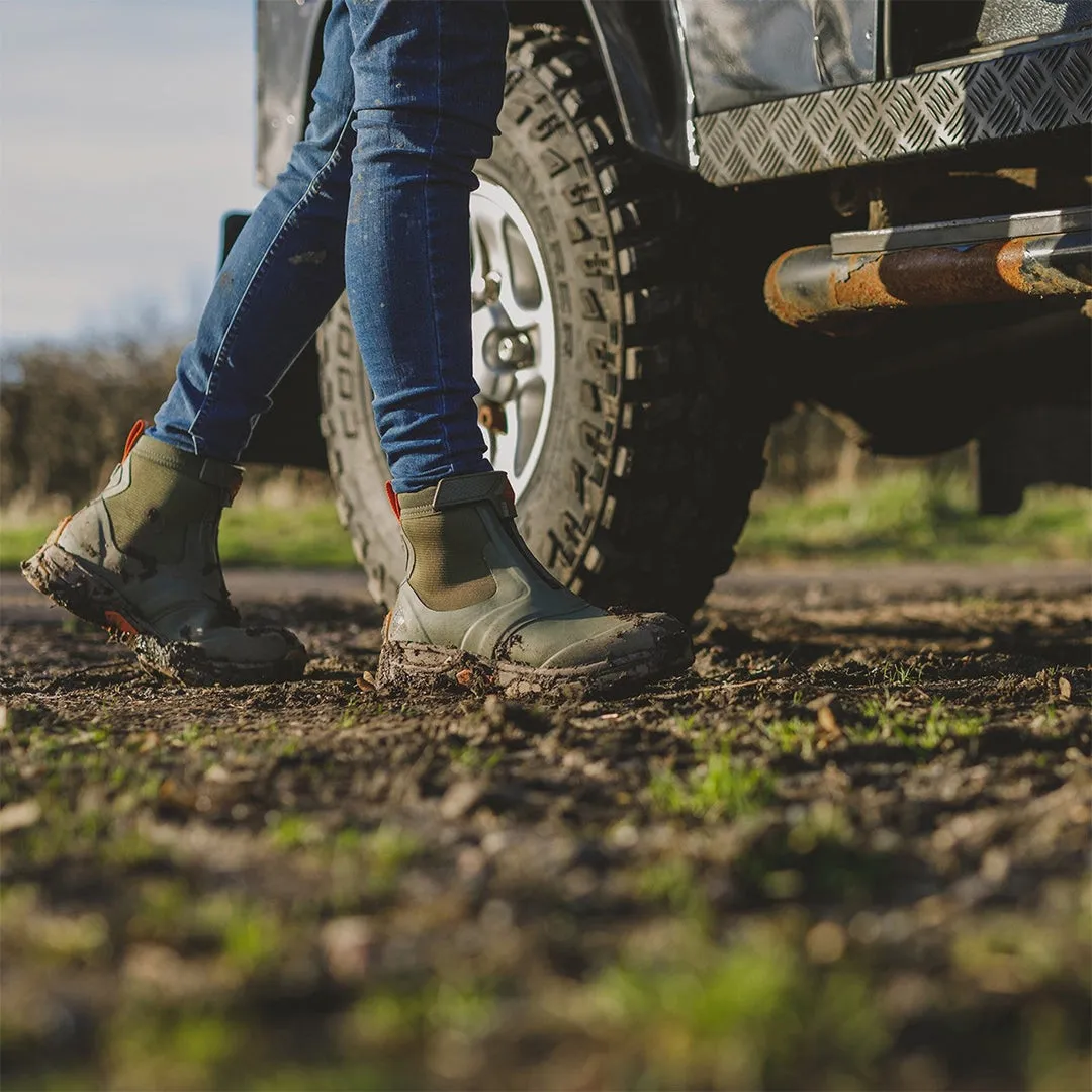 Apex Zip Short Boots - Grey/Red by Muckboot