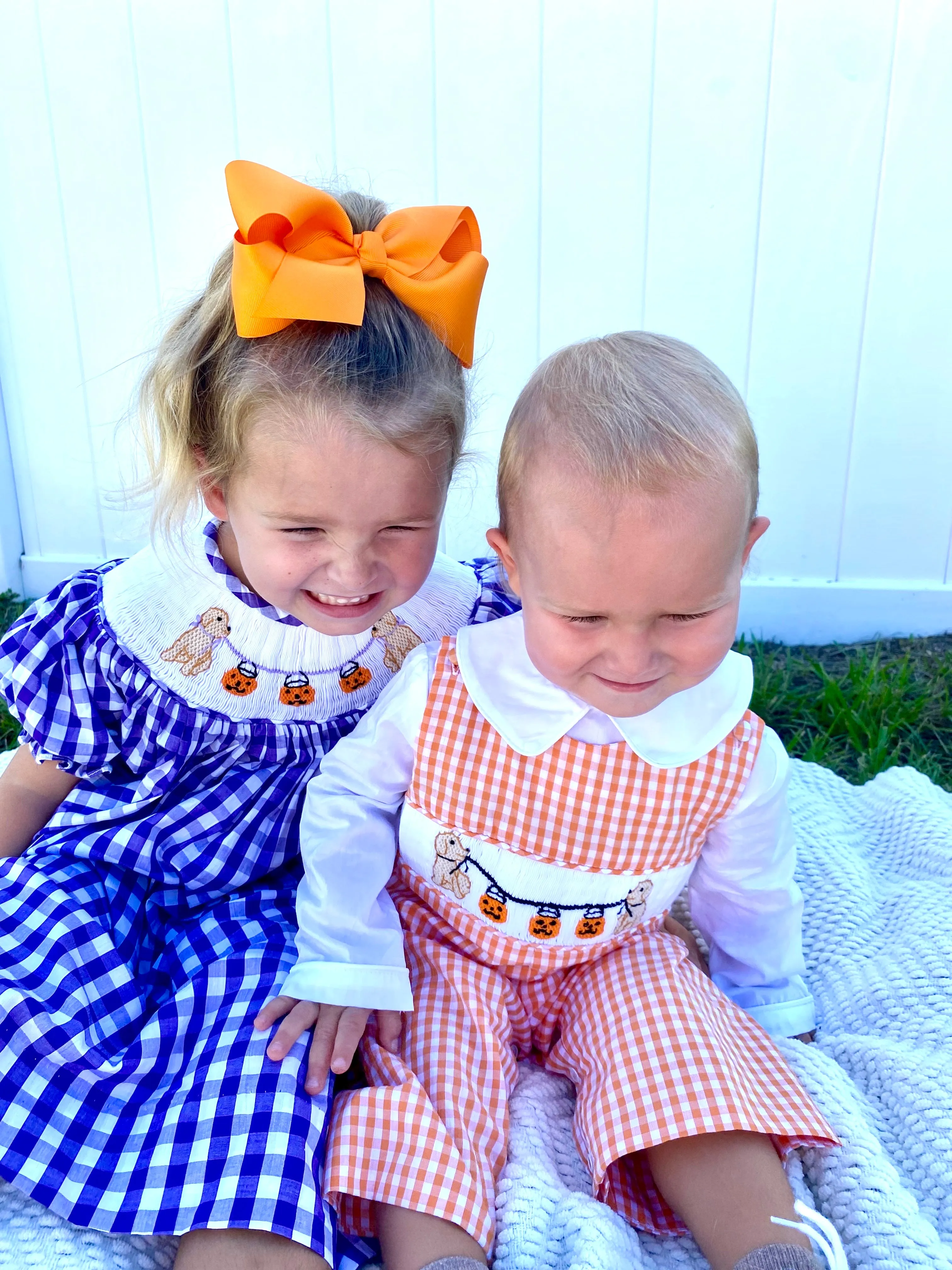 Halloween Smocked Puppy Longall