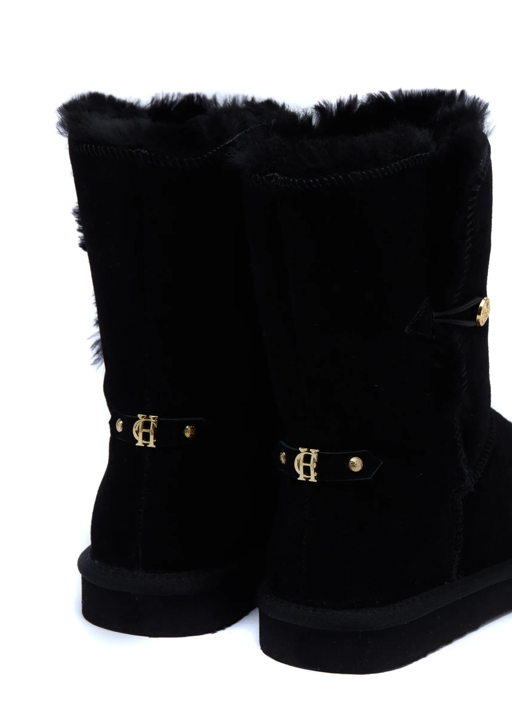 Holland Cooper Shearling Boot in Black