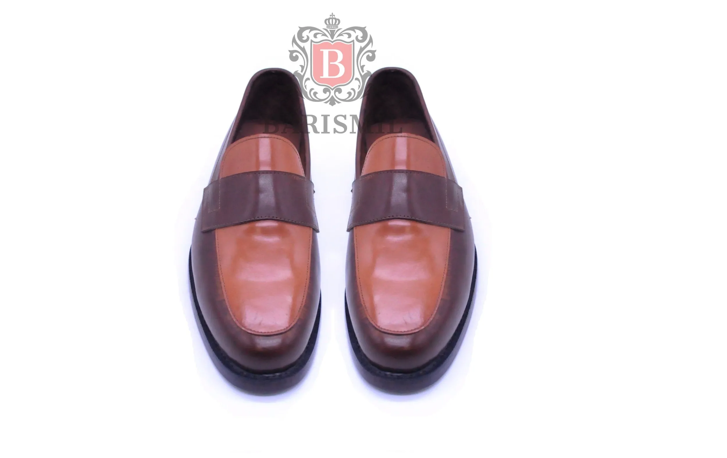 Houston | Two-Tone Brown Leather Loafers