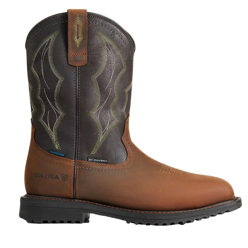 Men's Ariat RigTEK H2O Composite Toe Brown Work Boot