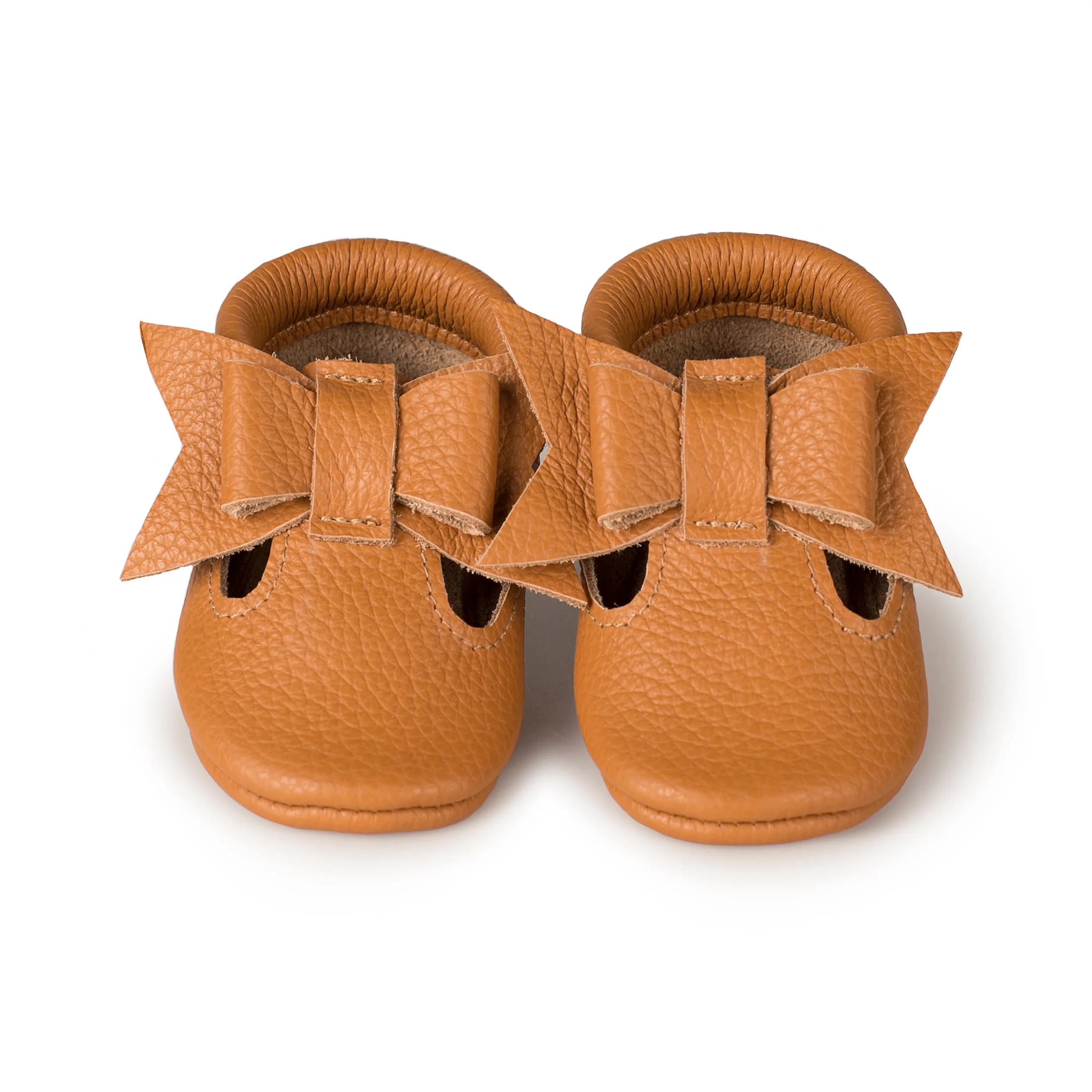 T-strap baby shoes with bow