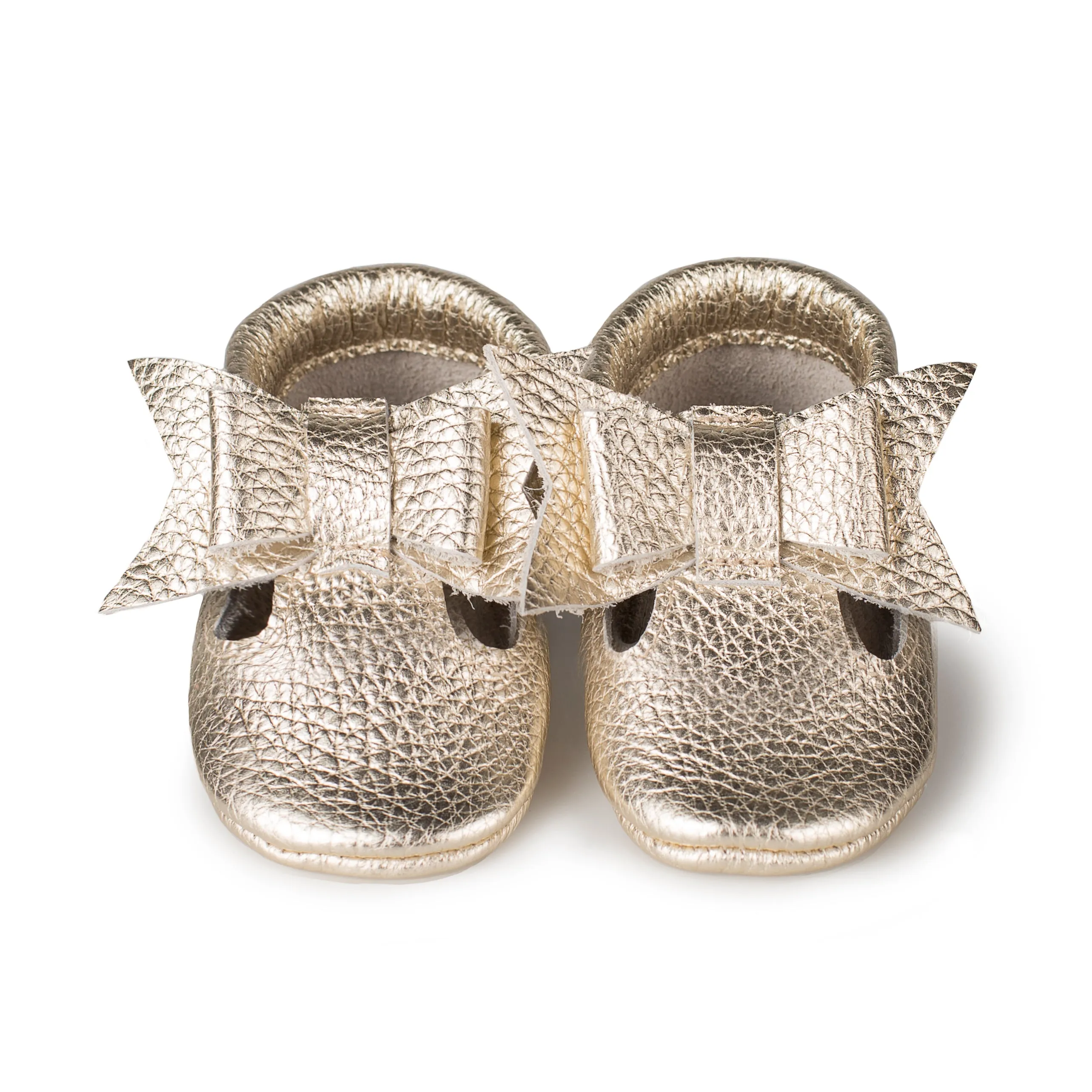 T-strap baby shoes with bow