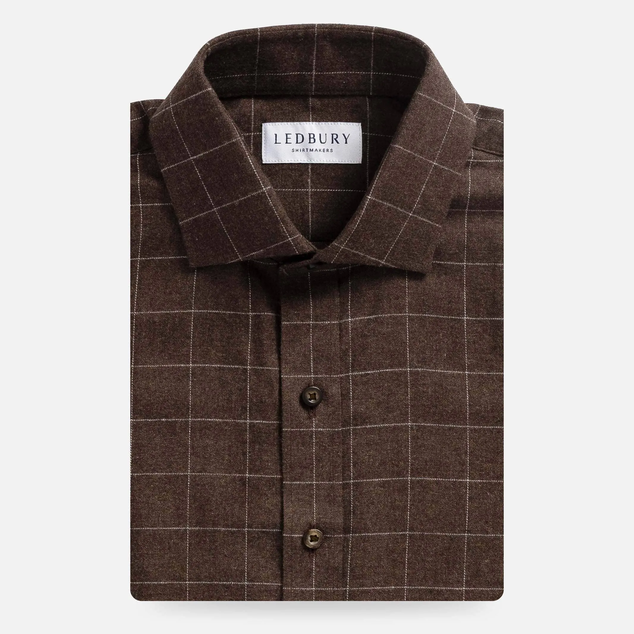 The Dark Brown Conlon Windowpane Custom Shirt