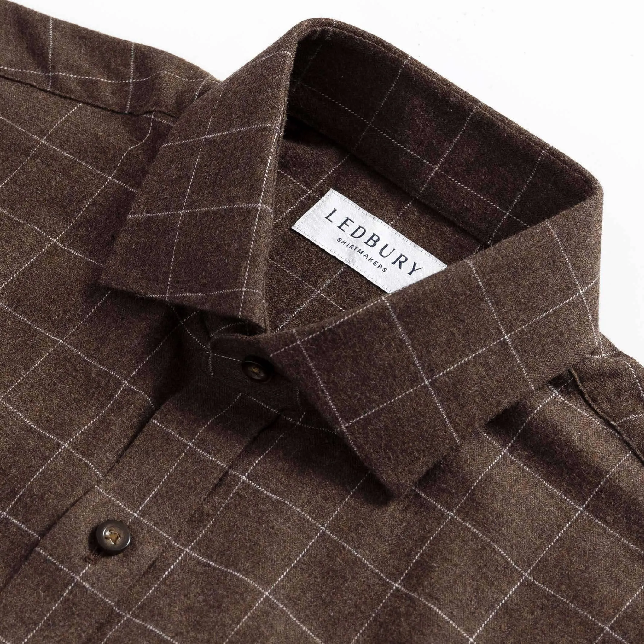 The Dark Brown Conlon Windowpane Custom Shirt