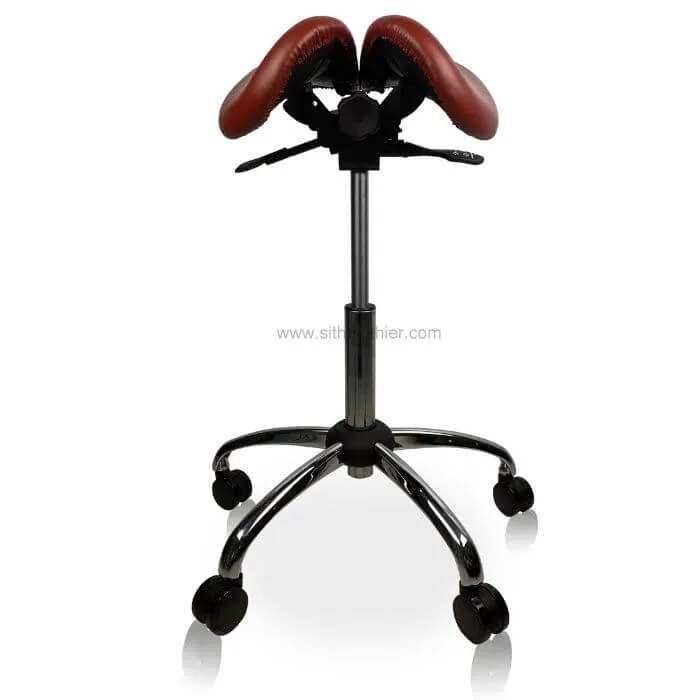 USA Patented Twin Tiltable Saddle Stool with Adjustable Seat Width and Center Gap