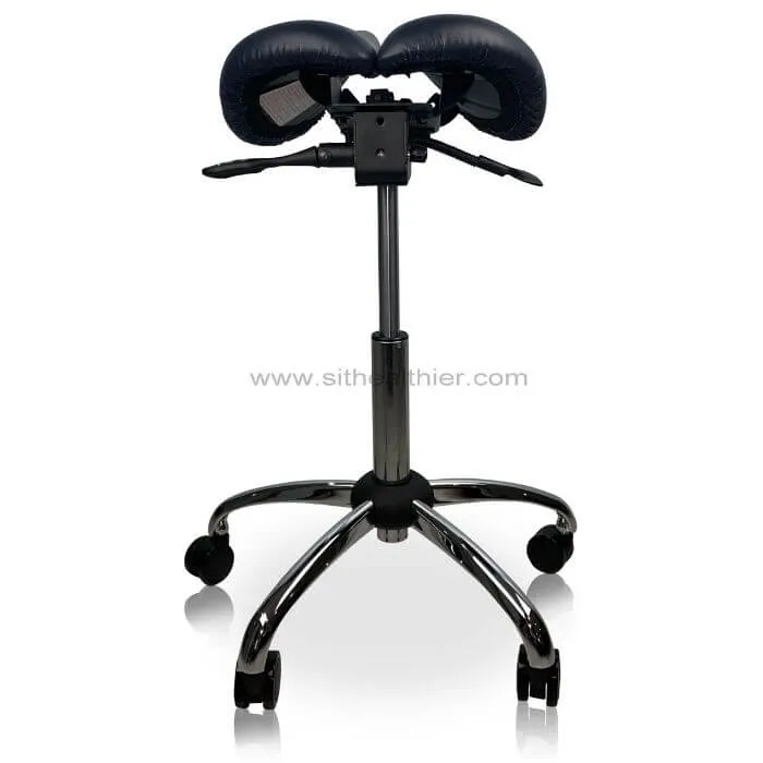 USA Patented Twin Tiltable Saddle Stool with Adjustable Seat Width and Center Gap