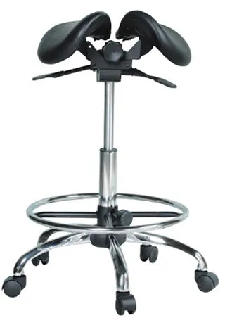 USA Patented Twin Tiltable Saddle Stool with Adjustable Seat Width and Center Gap