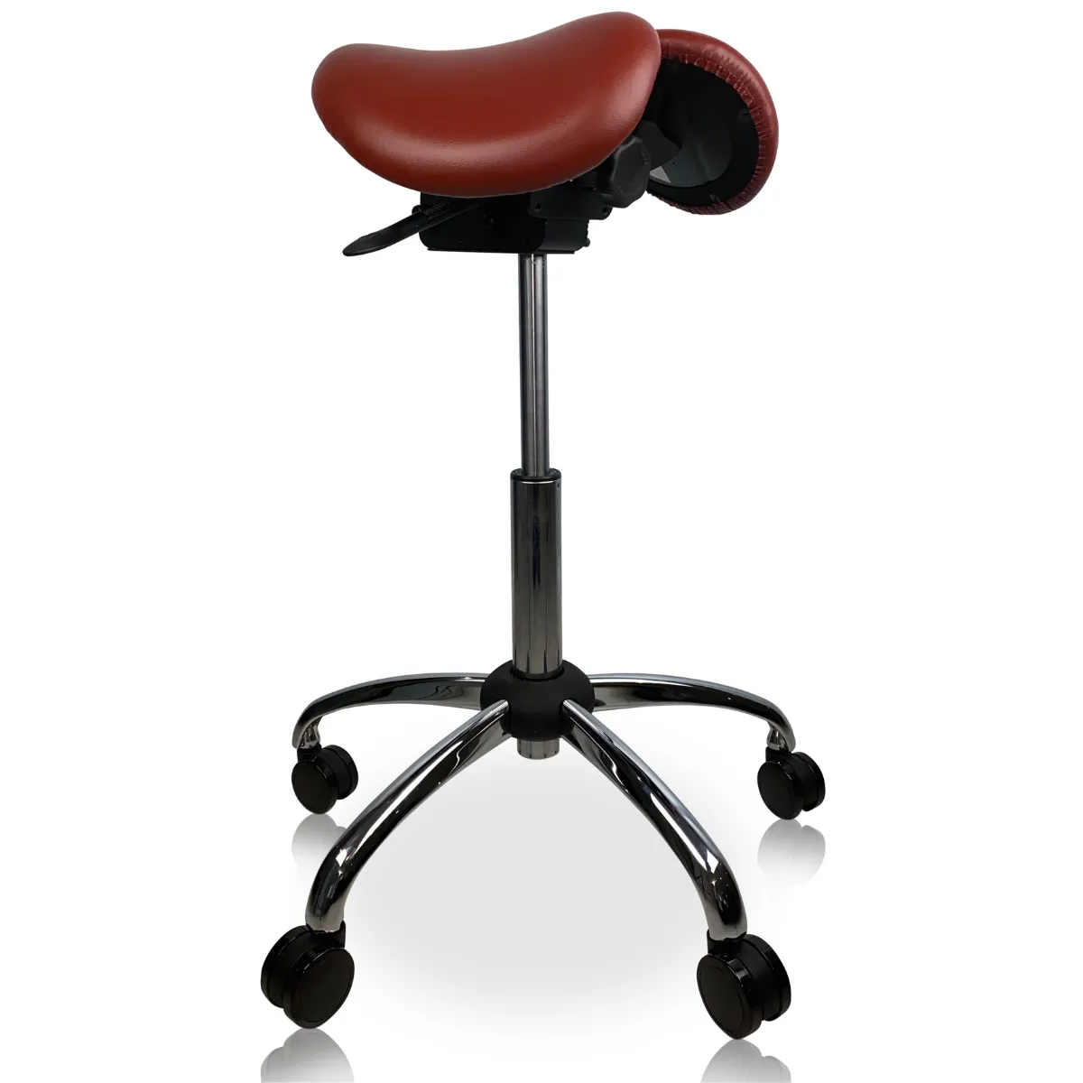 USA Patented Twin Tiltable Saddle Stool with Adjustable Seat Width and Center Gap