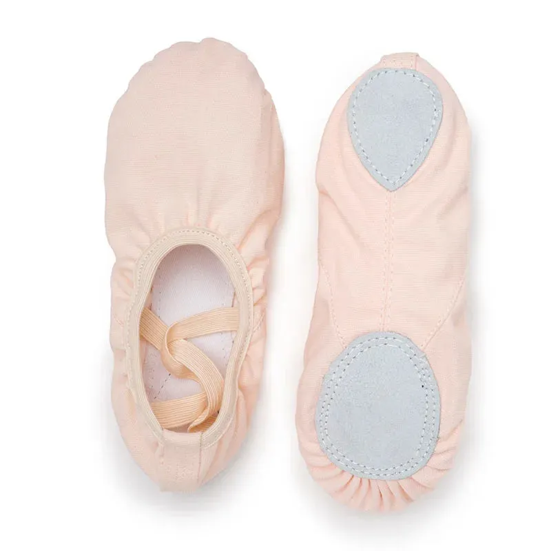 USHINE Girls Ballet Shoes Canvas Ballet Dance Slippers for Women Kids Children Practise Classic Split -Sole Adult Flat Dancing