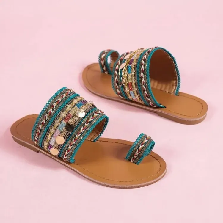 Women's Greek Style Boho Folk-custom Flat Sandals - Summer Casual Beach Shoes