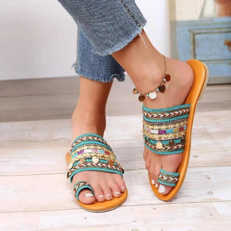 Women's Greek Style Boho Folk-custom Flat Sandals - Summer Casual Beach Shoes