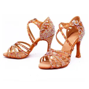 Women's Rhinestone Customized Heel Latin Dance Shoes Ballroom Dance Shoes Salsa Dance Shoes Dance Heels