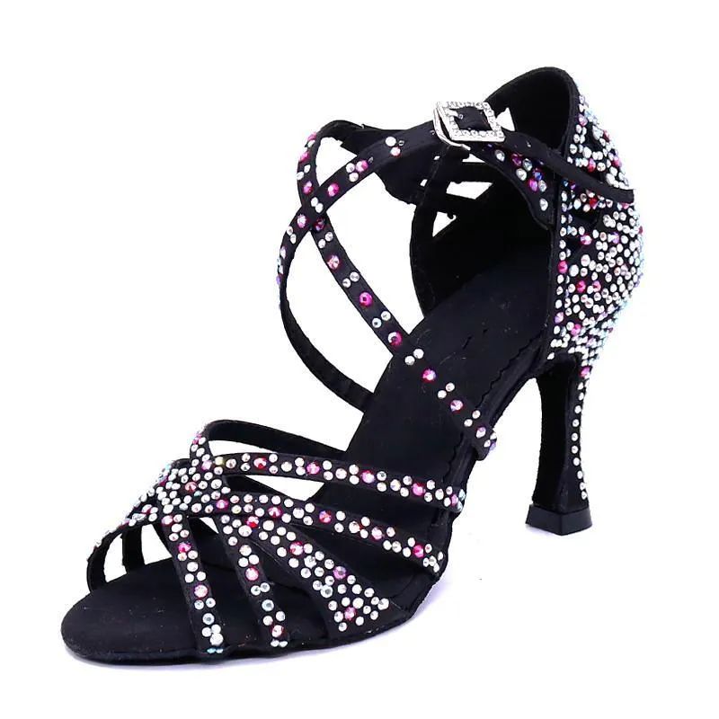 Women's Rhinestone Customized Heel Latin Dance Shoes Ballroom Dance Shoes Salsa Dance Shoes Dance Heels