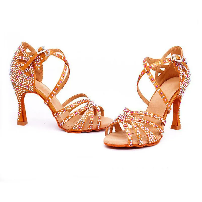 Women's Rhinestone Customized Heel Latin Dance Shoes Ballroom Dance Shoes Salsa Dance Shoes Dance Heels