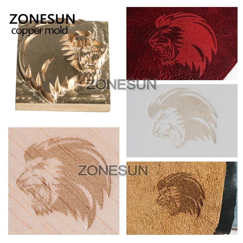 ZONESUN Customized Hot Foil Stamping Brass Mold Custom Logo Brand Leather Embossing Wood Burning Tool